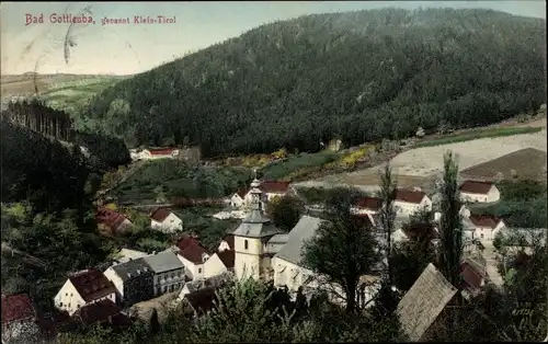 Ak Bad Gottleuba in Sachsen, Klein-Tirol, Ortsansicht, Kirche