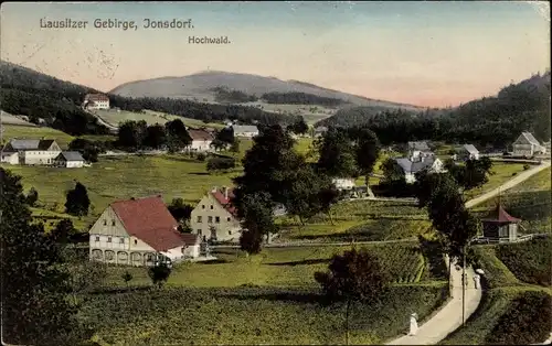 Ak Jonsdorf in der Oberlausitz Sachsen, Panorama mit Hochwald