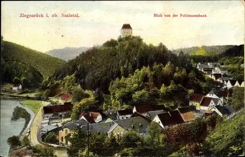 Ak Ziegenrück am Schiefergebirge Thüringen, Blick von der Pohlmannsbank