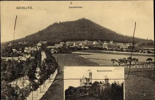 Ak Görlitz in der Lausitz, Landeskrone, Restauration
