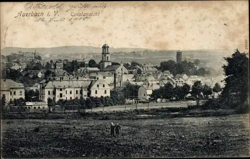 Ak Auerbach im Vogtland, Ortsansicht, Kinder