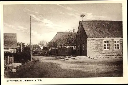 Ak Utersum Insel Föhr Nordfriesland, Dorfstraße