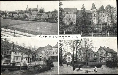 Ak Schleusingen Thüringen, Teilansichten, Schloss Bertholdsburg
