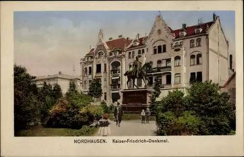 Ak Nordhausen am Harz, Kaiser Friedrich Denkmal