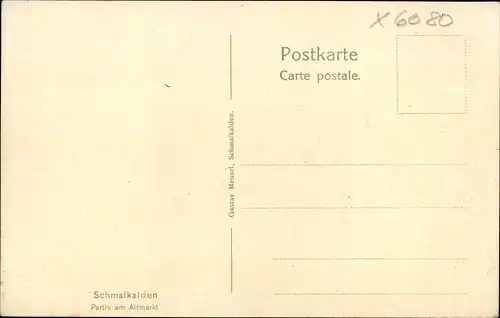 Ak Schmalkalden im Thüringer Wald, Altmarkt