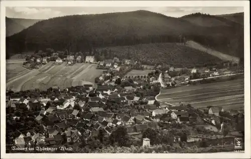 Ak Tabarz im Thüringer Wald, Fliegeraufnahme vom Ort, Klinke & Co. 14270a