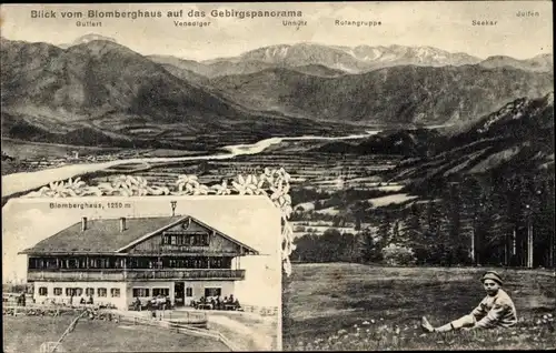 Ak Bad Heilbrunn in Oberbayern, Blomberghaus, Gebirgspanorama