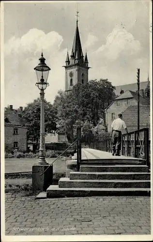 Ak Schwarzenbach an der Saale Oberfranken, Ortspartie