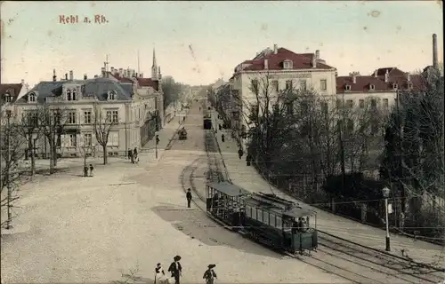 Ak Kehl am Rhein, Altstadt, Straßenbahn