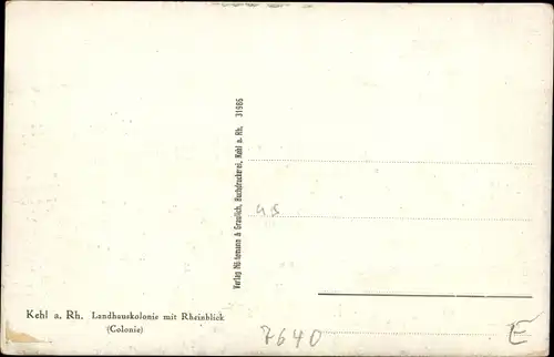 Ak Kehl Rhein, Landhauskolonie mit Umgebung