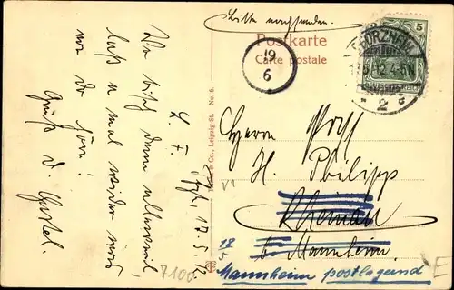 Ak Pforzheim im Schwarzwald, Partie an der Enz mit Friedrichsschule