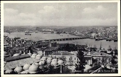 Ak Konstantinopel Istanbul Türkei, Gesamtansicht des Goldenen Horns