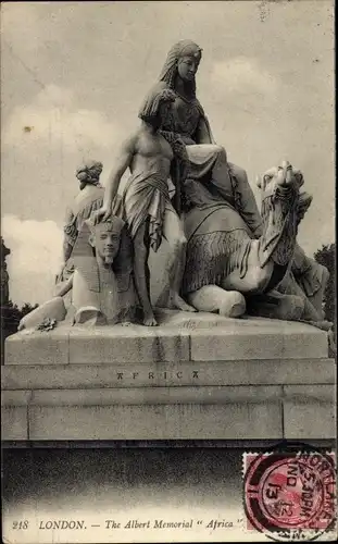 Ak London City England, Albert Memorial Afrika