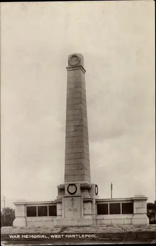 Ak Hartlepool Durham England, War Memorial