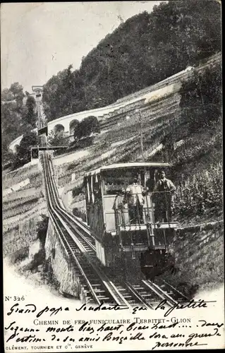 Ak Chemin de Fer Funiculaire Territet Glion, Zahnradbahn