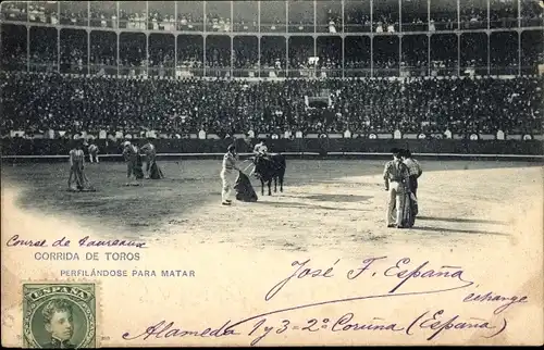 Ak Stierkampf, Vorbereitung zum Töten