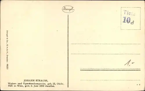 Ak Komponist Johann Strauss, Portrait