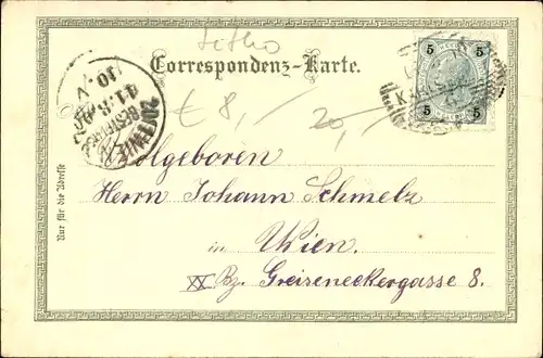 Litho Karlovy Vary Karlsbad Stadt, Gesamtansicht, Kaiserbad