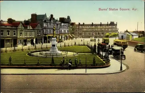 Ak Saltcoats North Ayrshire Schottland, Burn's Statue Square