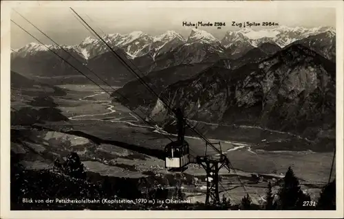 Ak Innsbruck Tirol, Blick von der Patscherkofelbahn ins Oberinntal, Hohe Munde, Zugspitze