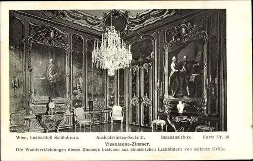 Ak Wien 13 Hietzing Österreich, Lustschloss Schönbrunn, Vieuxlaque Zimmer