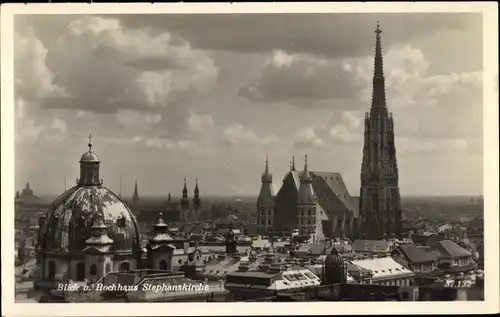 Foto Ak Wien, Blick vom Hochhaus, Stephanskirche, Kuppel