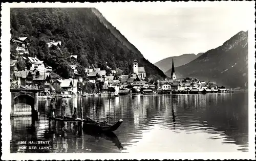 Ak Hallstatt im Salzkammergut Oberösterreich, Blick von der Lahn