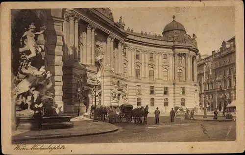 Ak Wien 1 Innere Stadt, Michaelerplatz, Kutschen