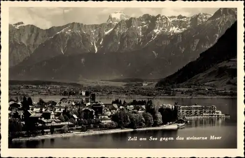 Ak Zell am See in Salzburg, Ortsansicht gegen das steinerne Meer