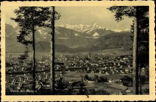 Ak Villach in Kärnten, Ortspanorama, Mangart