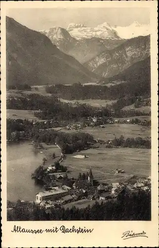 Ak Alt Aussee Altaussee Steiermark, Ortsansicht mit Dachstein