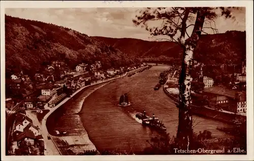 Ak Horní Žleb Obergrund Děčín Tetschen an der Elbe Region Aussig, Panorama