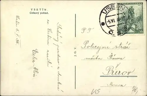 Ak Vsetín Wsetin Region Zlin, Gesamtansicht
