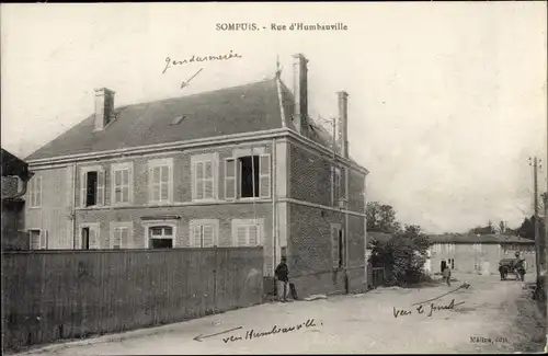 Ak Sompuis Marne, Rue d'Humbauville