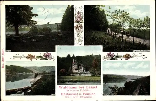 Ak Kassel in Hessen, Waldhaus, Flussansichten