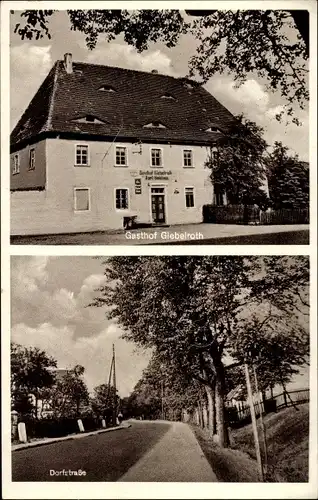 Ak Giebelroth Heuckewalde Gutenborn Burgenlandkreis, Gasthof, Dorfstraße