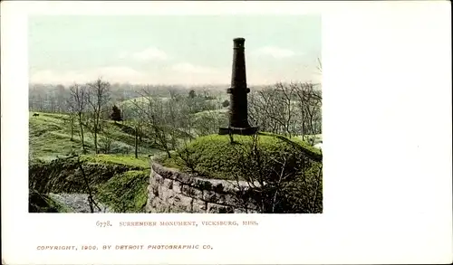 Ak Vicksburg Mississippi USA, Kapitulationsdenkmal