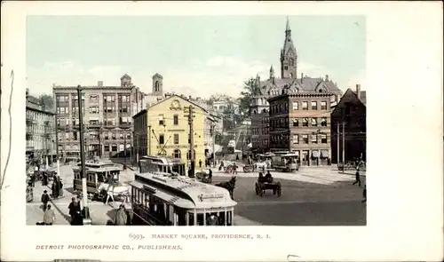 Ak Providence Rhode Island USA, Marktplatz