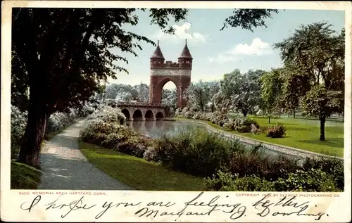 Ak Hartford Connecticut USA, Memorial Arch