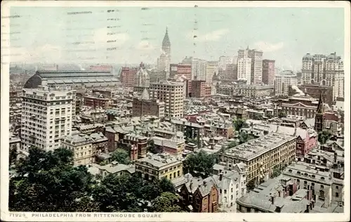 Ak Philadelphia Pennsylvania USA, Panorama vom Rittenhouse Square