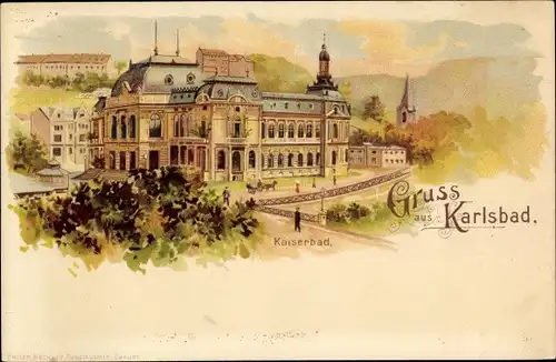 Litho Karlovy Vary Karlsbad Stadt, Kaiserbad