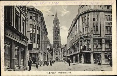 Ak Krefeld am Niederrhein, Rheinstraße