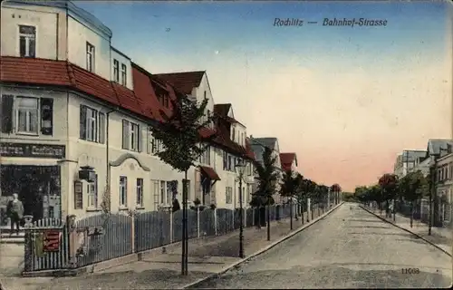 Ak Rochlitz an der Mulde Sachsen, Bahnhofstraße, Geschäft