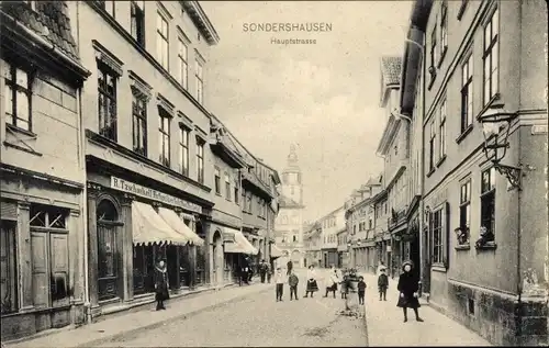 Ak Sondershausen im Kyffhäuserkreis Thüringen, Hauptstraße, Geschäft
