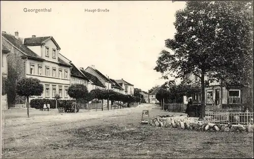 Ak Georgenthal in Thüringen, Hauptstraße, Wohnhäuser, Geschäftshaus