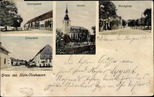 Ak Kleinneuhausen in Thüringen, Herrngasse, Unterdorf, Kirche, Kirchplatz