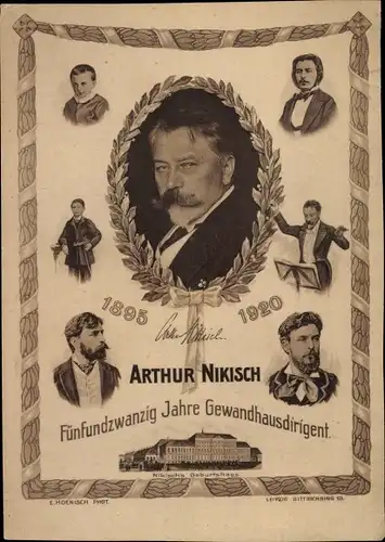 Ak Leipzig in Sachsen, Dirigent Arthur Nikisch, Gewandhaus
