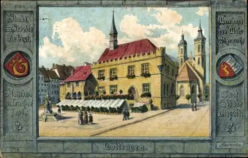 Künstler Passepartout Ak Göttingen in Niedersachsen, Rathaus