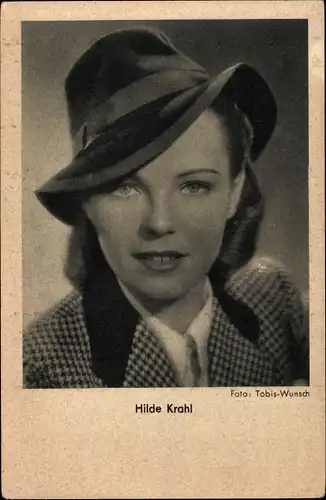 Ak Schauspielerin Hilde Krahl, Portrait mit Hut, Das Programm von heute