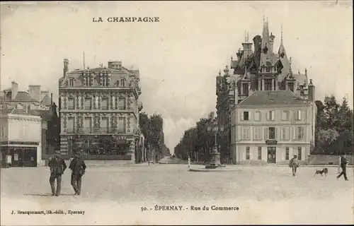Ak Épernay Marne, Rue du Commerce